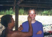 Receiving a Shaur Indian face painting